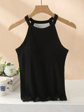Blueberi B Women’s Grecian Neck Tank With Chest Pads Viscose Elastane Size S-XL