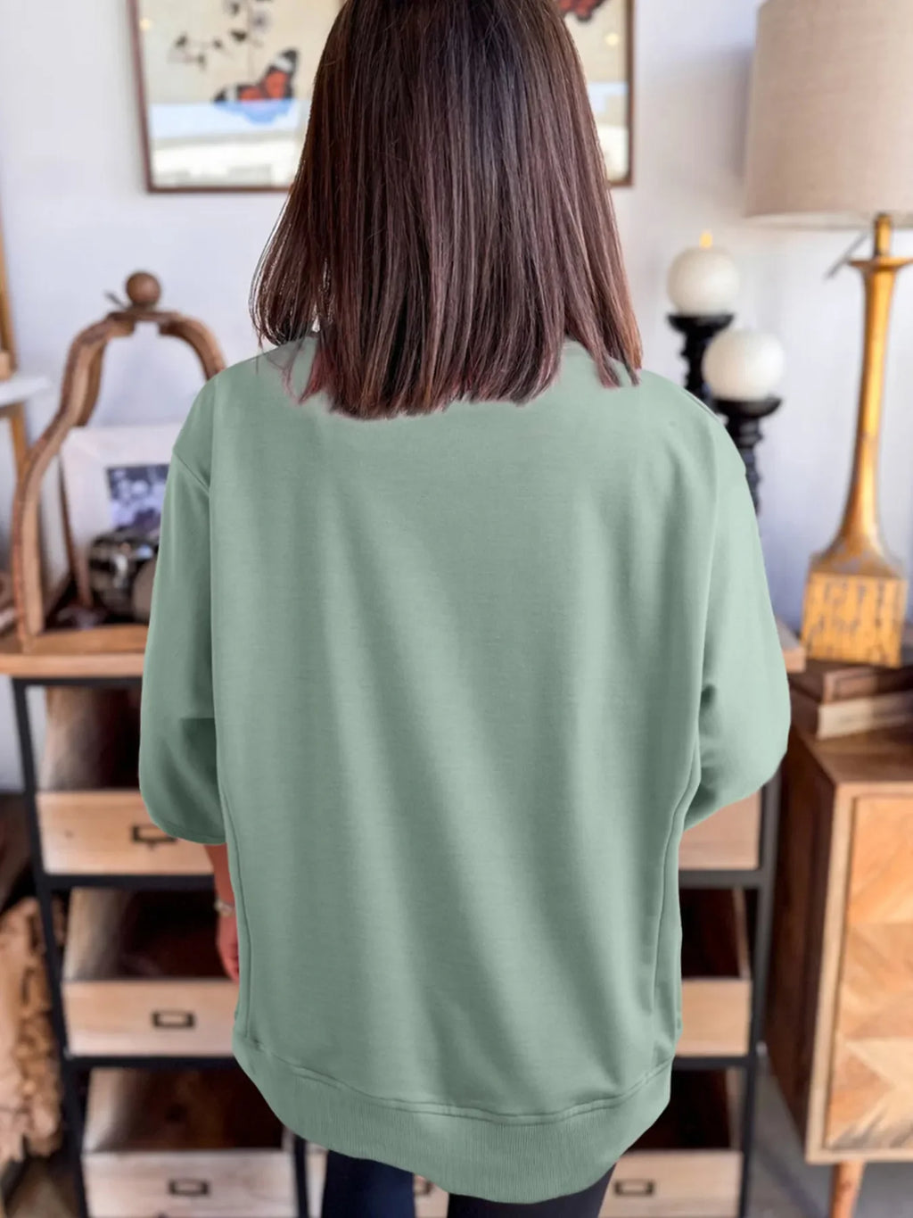 Blueberi B Women’s Round Neck Oversized Short Sleeve T-Shirt Polyester Cotton Elastane Size S-XL