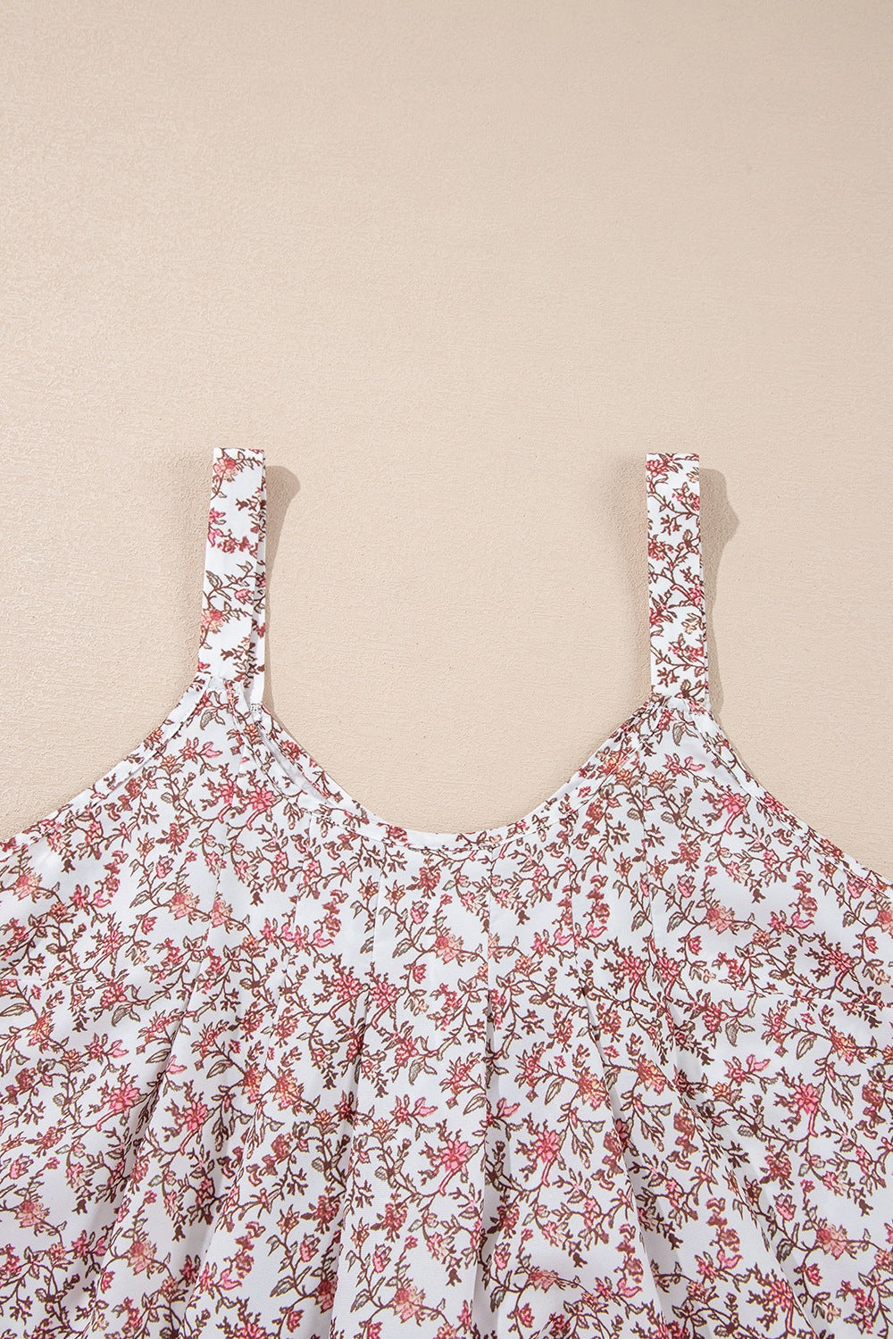 Blueberi B Women’s Floral Pleated Detail Scoop Neck Tank Polyester Size S-XL