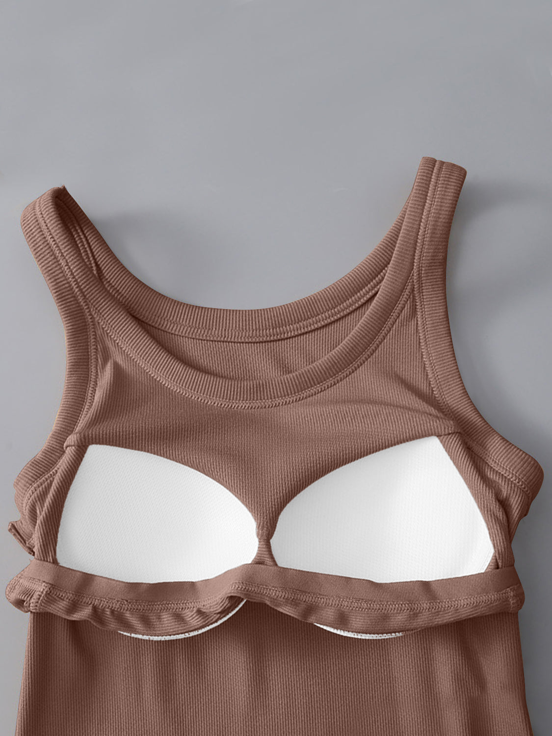 Blueberi B Women’s Round Neck Tank with Bra Viscose Spandex Size S-XL