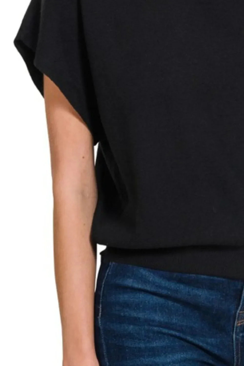 Zenana Women’s Round Neck Short Dolman Sleeve Sweater Viscose Nylon Polyester Size S-L