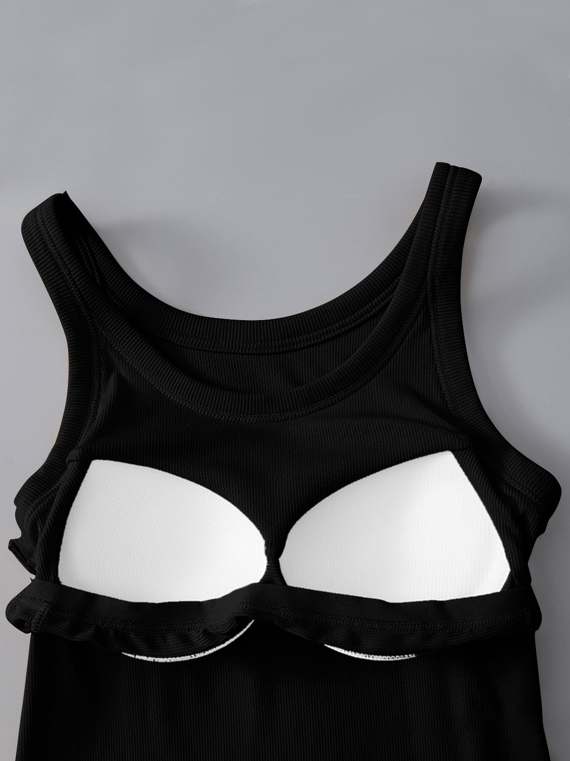 Blueberi B Women’s Round Neck Tank with Bra Viscose Spandex Size S-XL