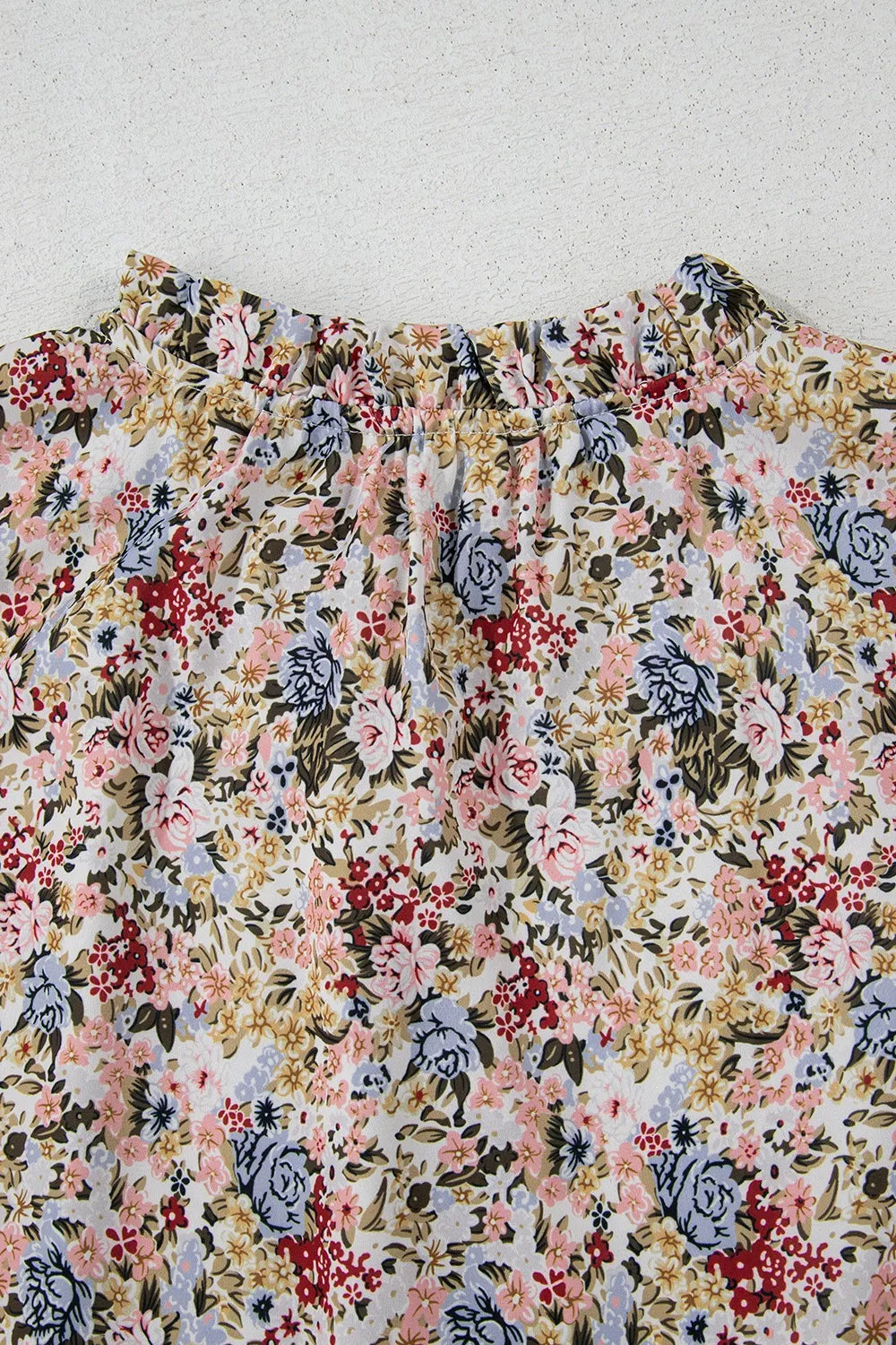 Blueberi B Women’s Floral Print Ruffle Cap Sleeve Blouse Polyester S-XL