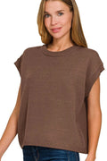 Zenana Women’s Short Sleeve Oversized Viscose Sweater Vest Viscose Nylon Polyester Size S/M L/XL
