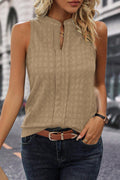 Blueberi B Women's Textured Notched Tank Polyester Elastane Size S-XL