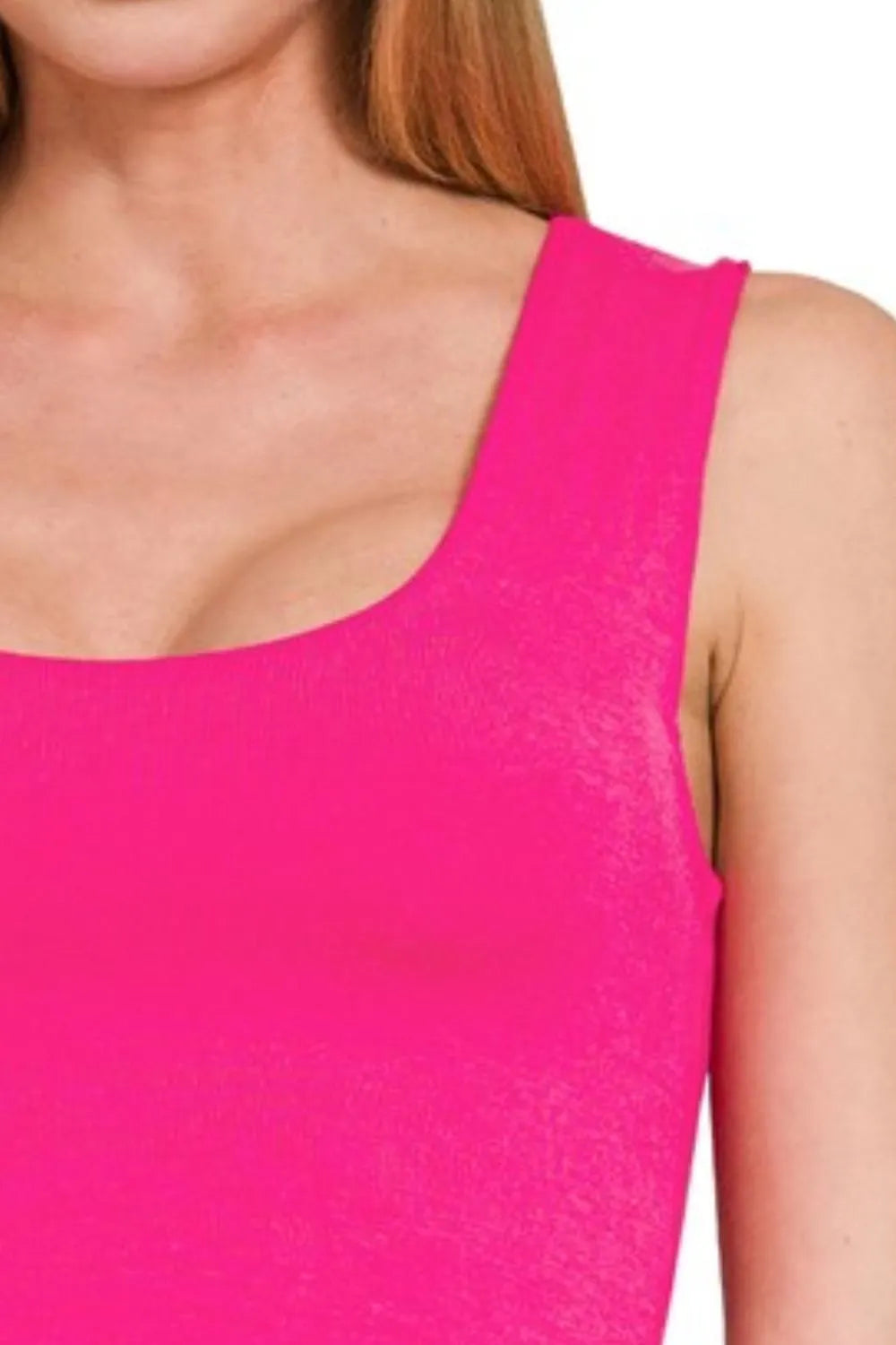 Zenana Women’s Double Layered Cropped Tank Top Rayon Spandex S-L