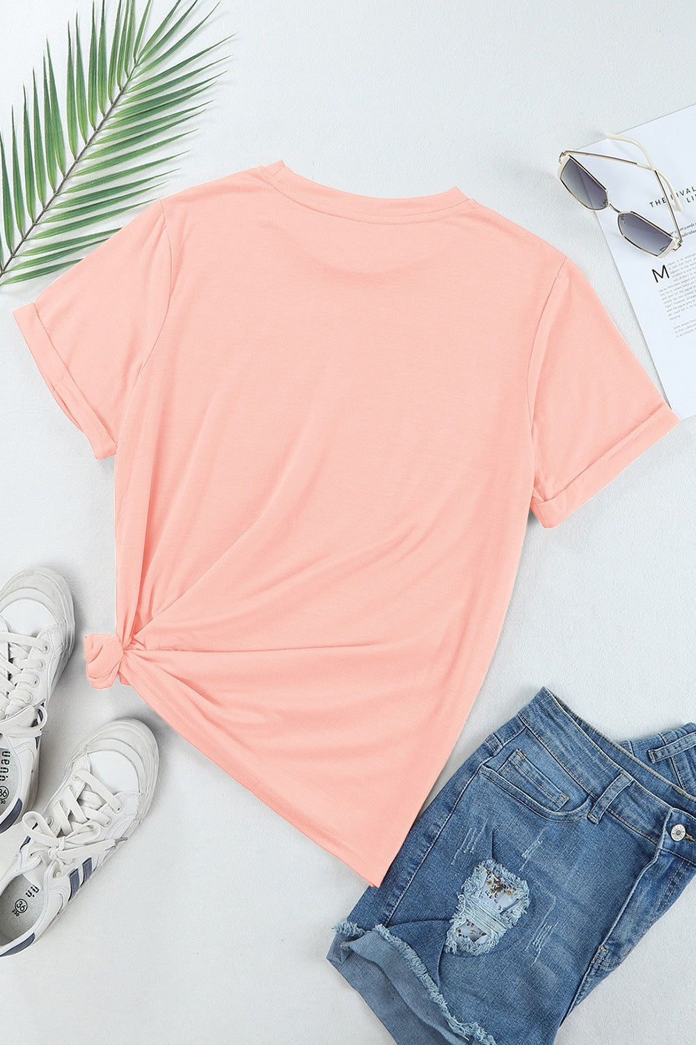 Blueberi B Women’s Sequin Bunny Round Neck Short Sleeve T-Shirt Polyester Cotton Elastane Size S-2XL
