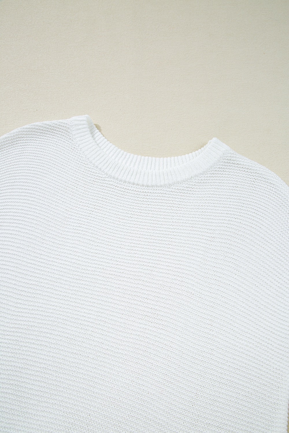 Blueberi B Women’s Short Sleeve Side Slit Round Neck Knit Top Acrylic Size S-XL