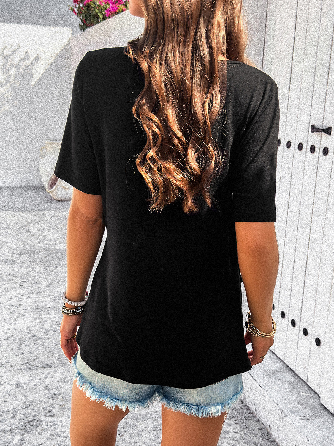 Blueberi B Women's Half Zip Half Sleeve T-Shirt Polyester Viscose Elastane Size S-XL