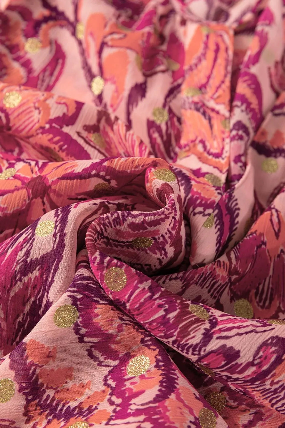Blueberi B Women’s Floral Print Ruffled Puff Short Sleeve Blouse Polyester Size S-XL